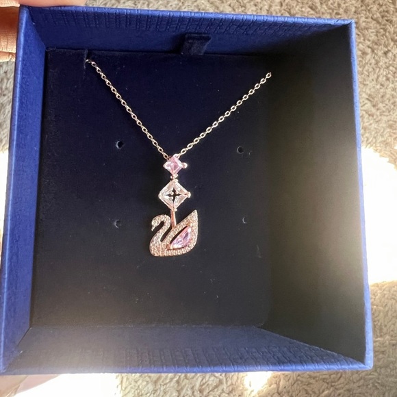 Swarovski Dazzling Swan Collection Rose Gold Necklace - Picture 5 of 11